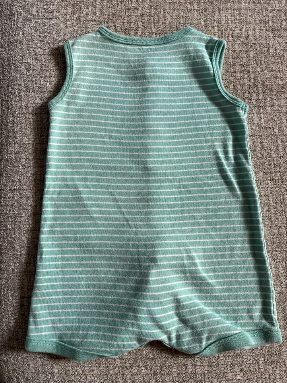 Carter's Mint Green & White Striped Sleeveless Romper